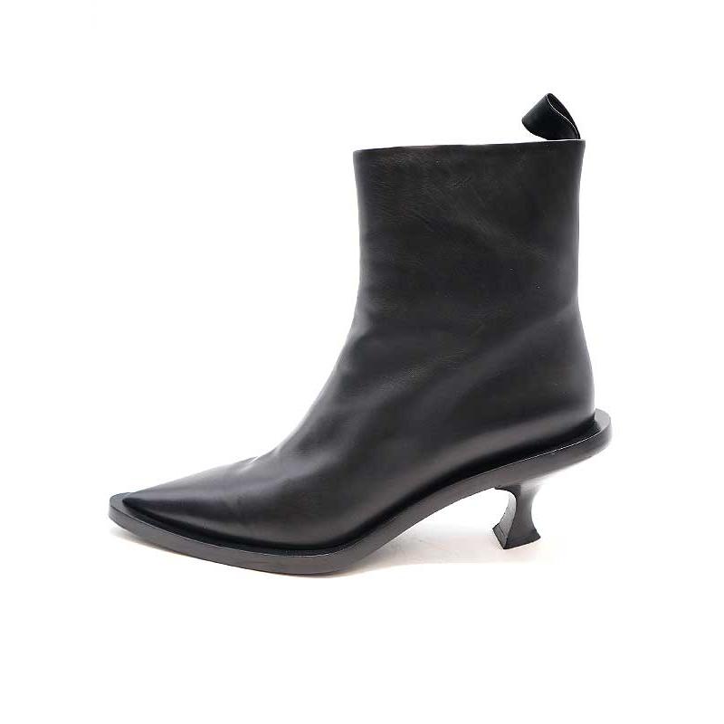 JIL SANDER（ジルサンダー） ポインテッドトゥ レザーヒールブーツ