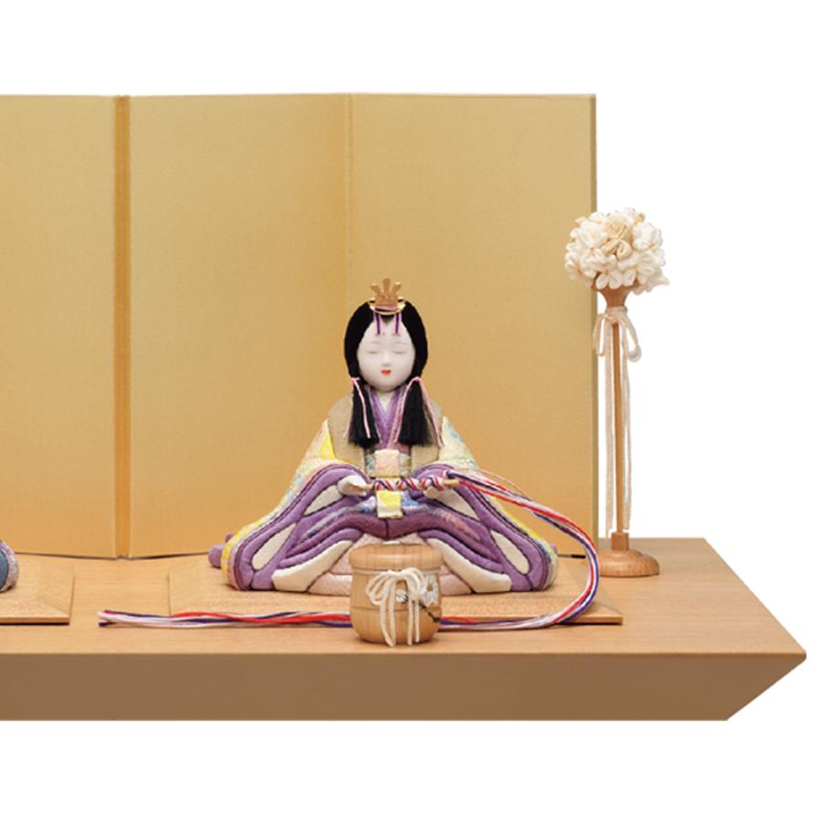 一秀 雛人形 コンパクト 木目込み 親王飾り 紫音雛 伝統的工芸産業品