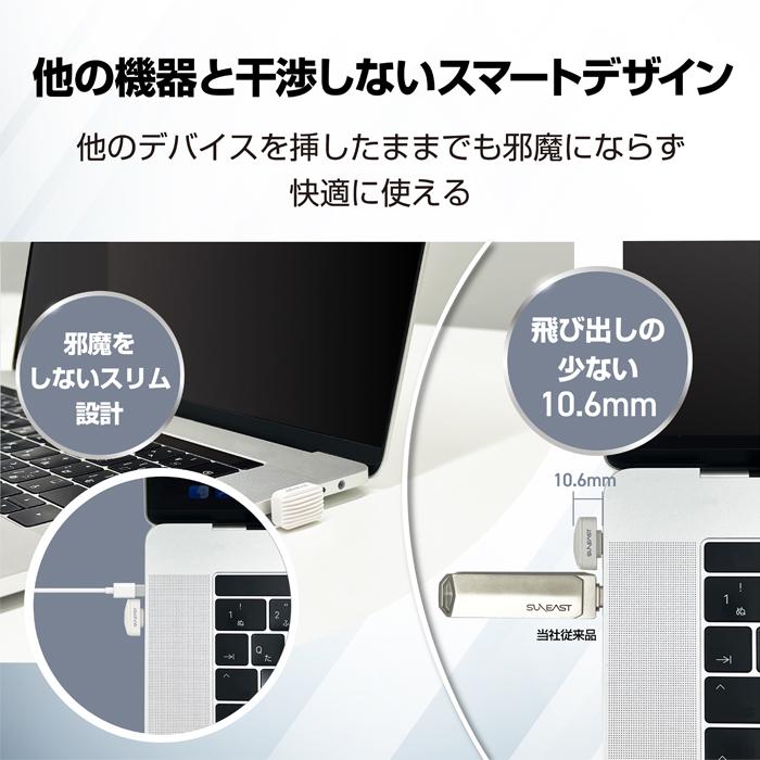 SUNEAST ポータブル SSD 極小 512GB ssd外付け 小型ssd Nano サン