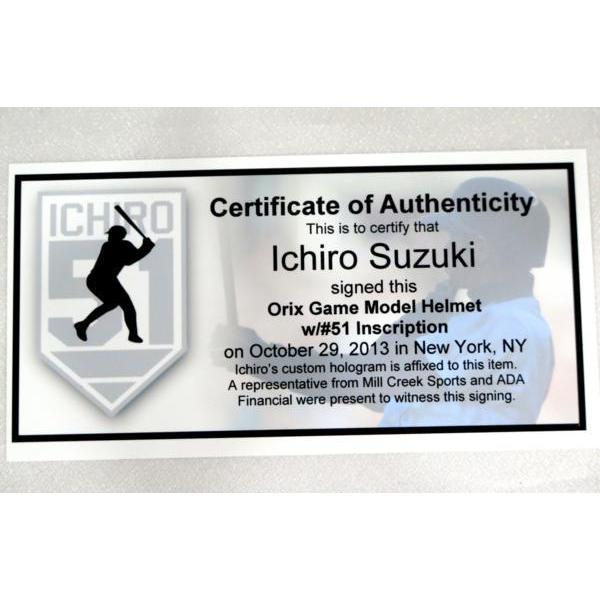 MS】イチロー直筆サイン#51オリックス試合モデルヘルメット！ 検）大谷