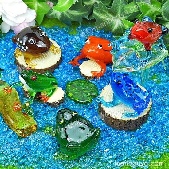 リアル カエル グッズ 置物 ガラス細工 ミニチュア 雑貨