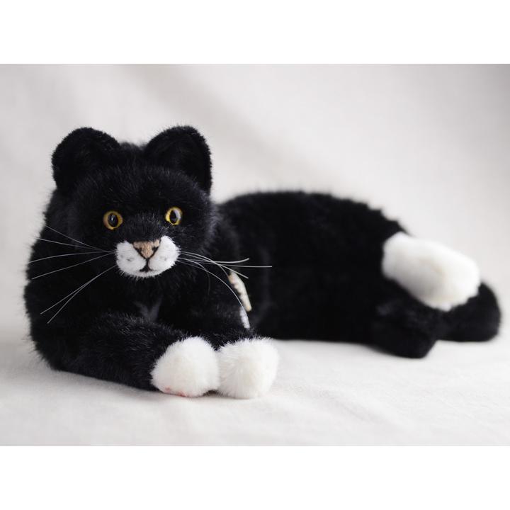 ねそべり猫 黒」ぬいぐるみ ケーセン社 ドイツ 本格 : メルヒェン