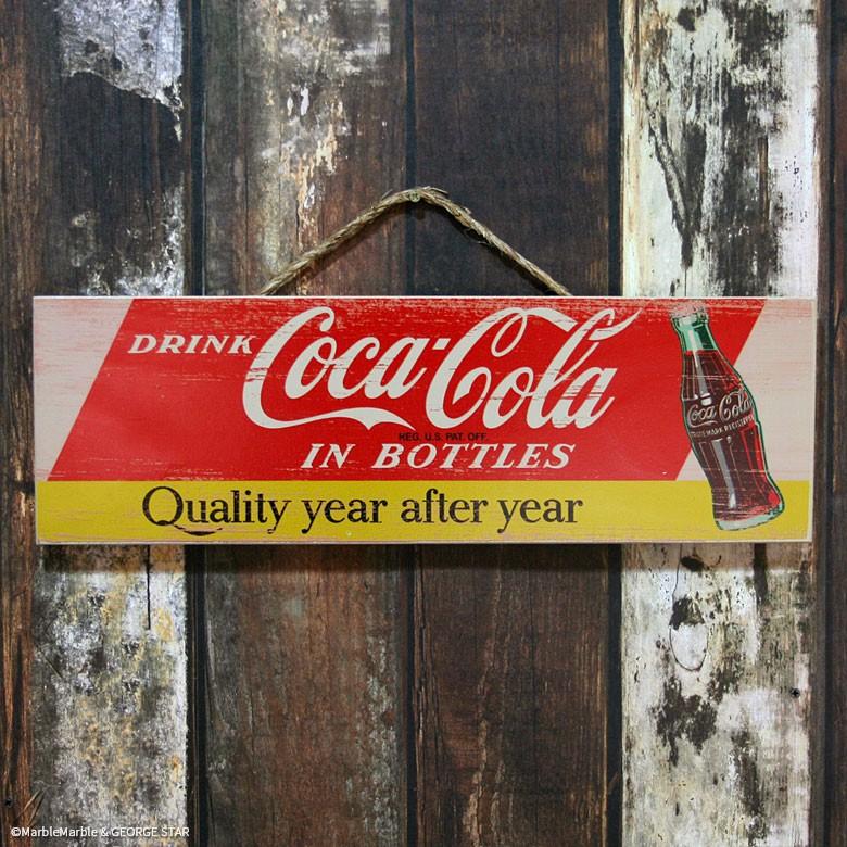 B3 コカコーラ ウッドサイン 麻紐付き #004 Quality year after