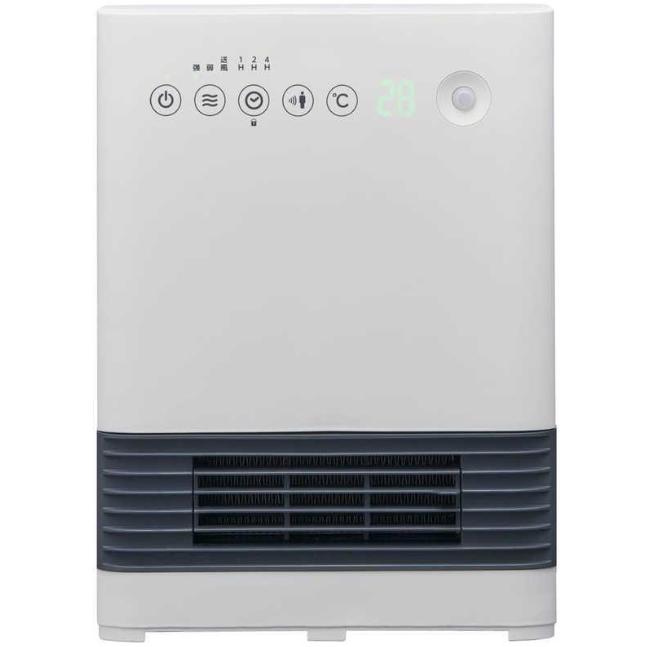 ドウシシャ セラミックヒーター 人感・室温センサー付き CHZ-128J WH