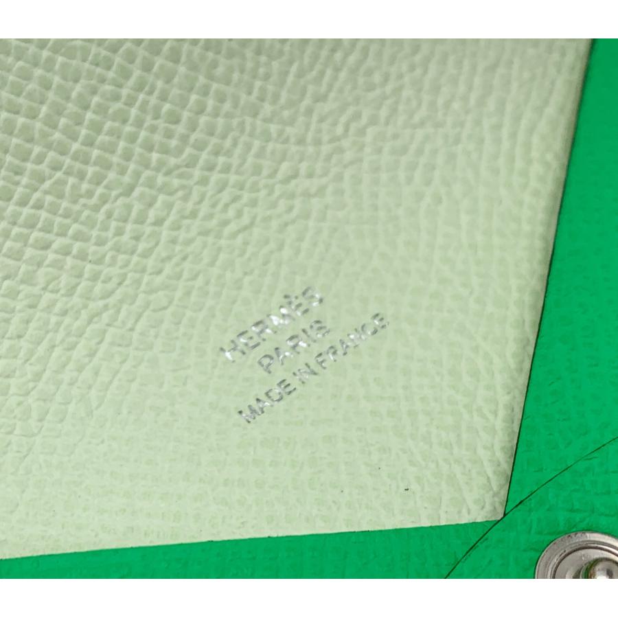 HERMES エルメス カードケース カルヴィ ヴェルソ グリーン系 緑 バイ