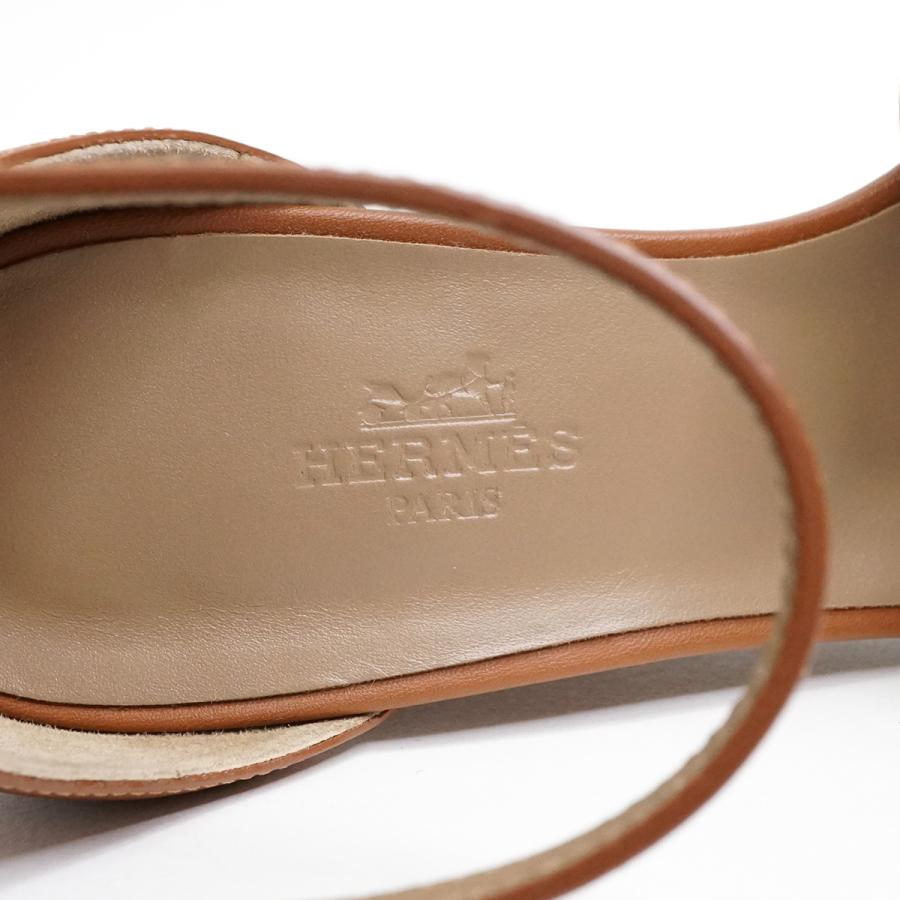 HERMES（エルメス） Hロゴ レジェンド ウェッジソール サンダル レザー