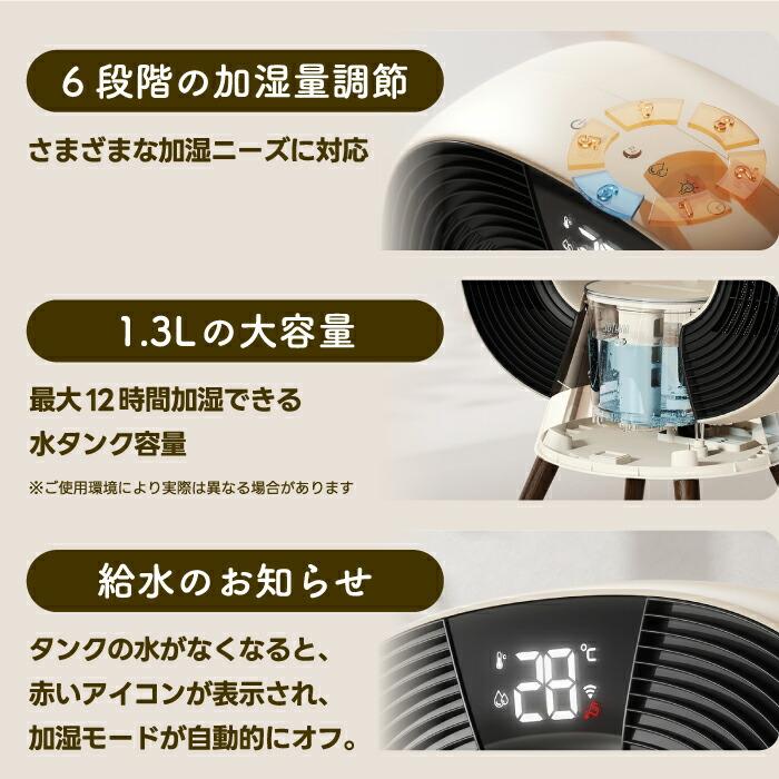 加湿機能付 ヒーター 電気ストーブ 1200W 暖房 速暖 温度設定 加湿器