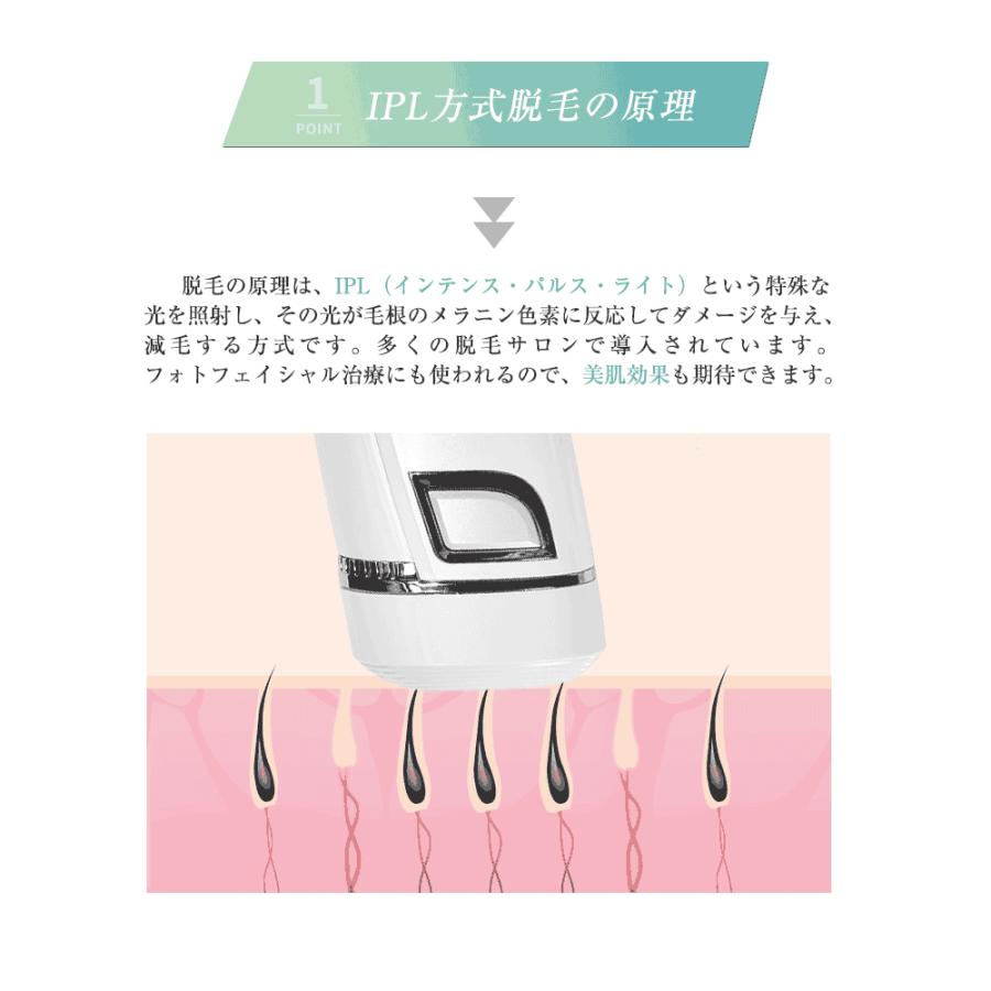 明誠 IPL光脱毛器 顔 髭 ワキ 腕 足 背中 ビキニライン対応 全身脱毛