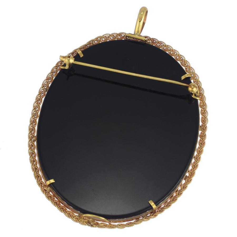 新品同様 ストーンカメオ メノウ ブローチ ペンダントトップ チャーム