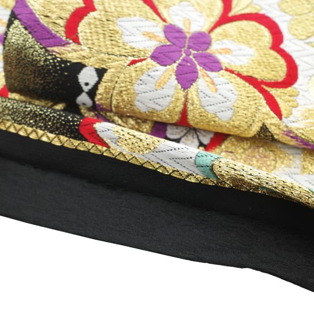 すごい値！ 袋帯 リサイクル 振袖用 フォーマル 正絹 京都 西陣 黒 桜