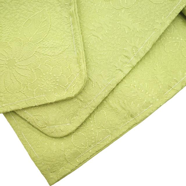 色無地 着物 未使用 正絹 袷 若苗色 淡黄緑 辻が花 セミフォーマル