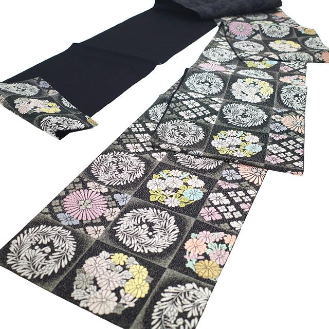 袋帯 未使用 フォーマル 正絹 唐織 京都 西陣 金銀糸 黒 黒銀地 市松