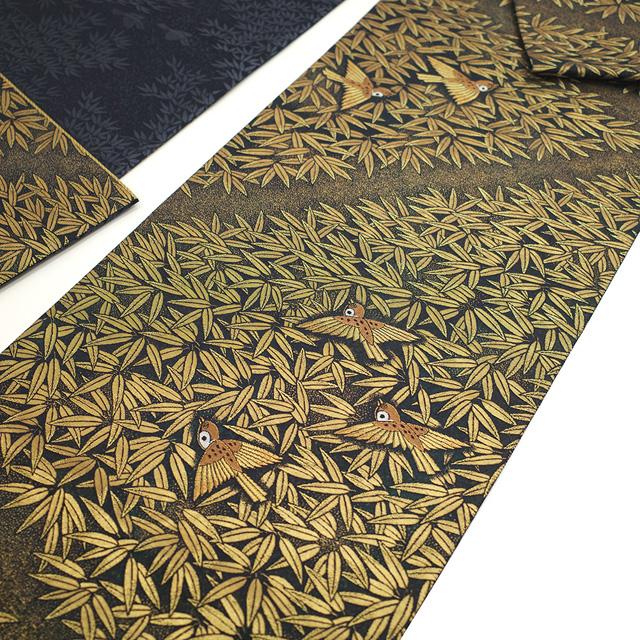 袋帯 フォーマル 正絹 京都 西陣 となみ織物 となみ帯 金糸 黒地 黒金