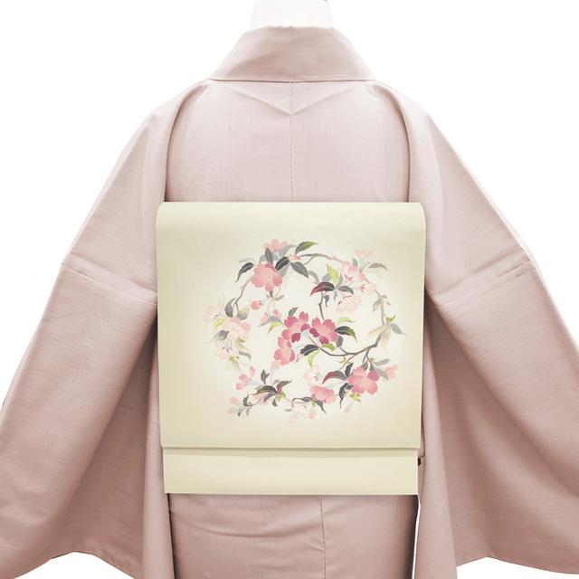 名古屋帯 未使用 正絹 九寸 塩瀬 作家物 才勝精秀 落款有り 京友禅 手