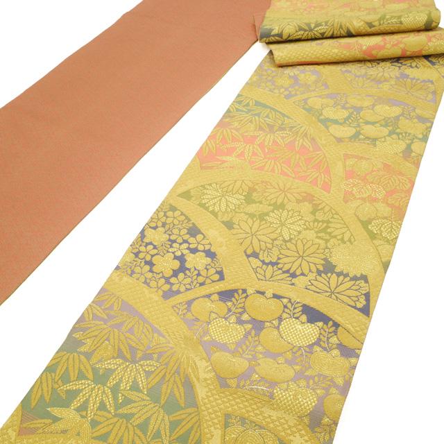 袋帯 リサイクル フォーマル 京都 西陣 全通 金華山織 正絹 金糸 多色