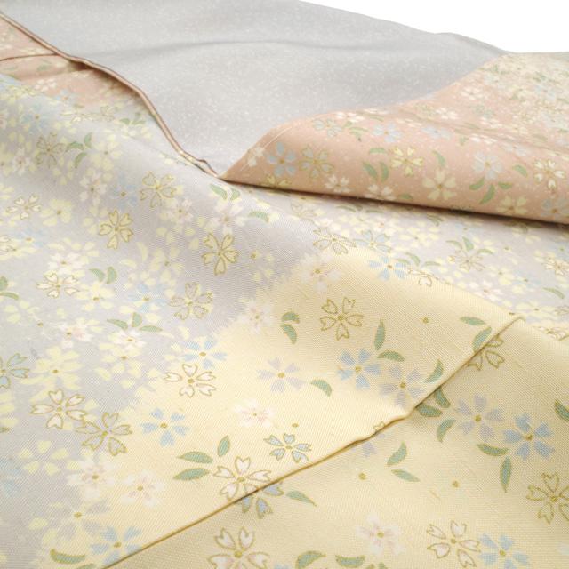 本場牛首紬 訪問着 袷 着物 石川県指定無形文化財 白山工房 小桜柄