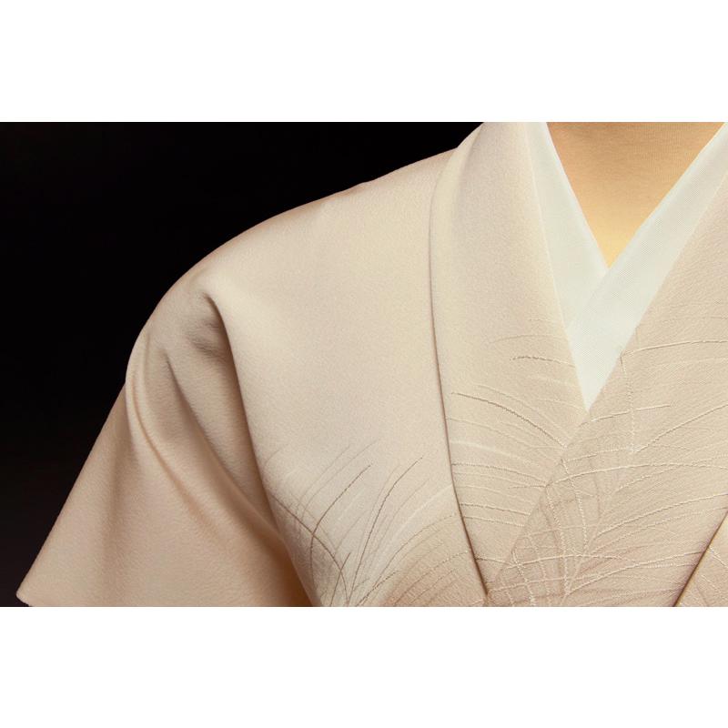 色無地 付下げ柄 大王松 灰梅【反物1反・正絹胴裏1枚・正絹共色別八掛1