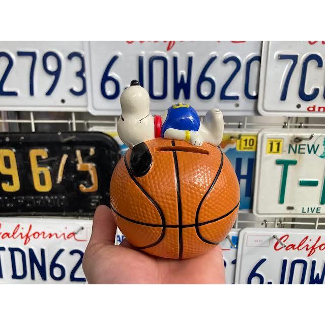 スヌーピー バンク 貯金箱 バスケットボール 陶器 ビンテージ 韓国製
