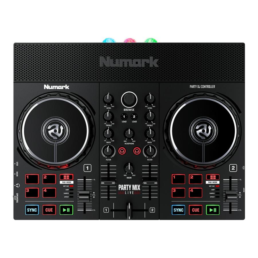 Numark DJコントローラー Party Mix Live スピーカー内蔵 LED搭載