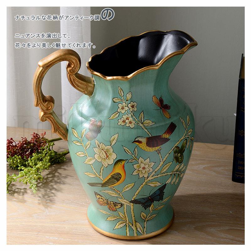 花瓶 フラワーベース 花柄 陶器 花入れ 雑貨 花器 アンティーク雑貨
