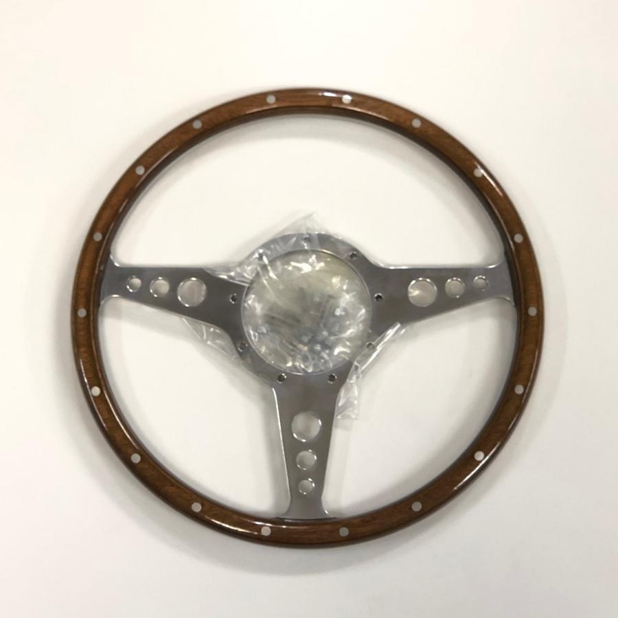 モトリタMK3ウッドステアリング・13インチ フラット : ミニマルヤマ