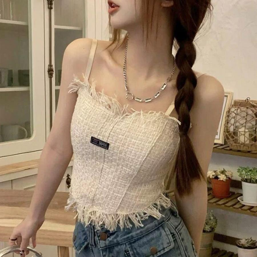 miniministore（ミニミニストア） フリンジツイードキャミソール