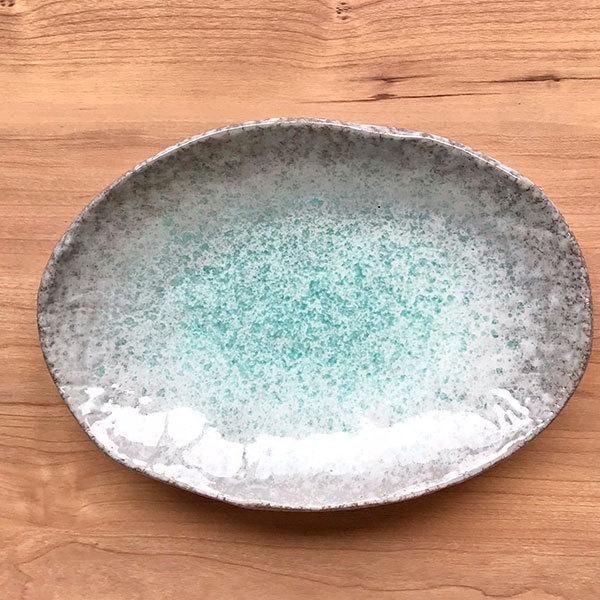 青釉 8号小判皿 和食器 楕円皿 業務用 約24cm 和食 和風 天ぷら 揚げ物