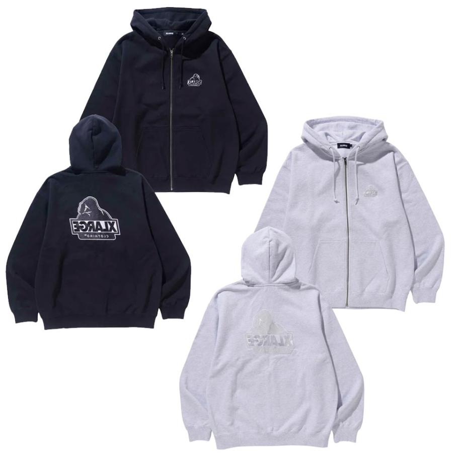 XLARGE（エクストラ ラージ） 全2色 ジップパーカー BACKSIDE SLANTED