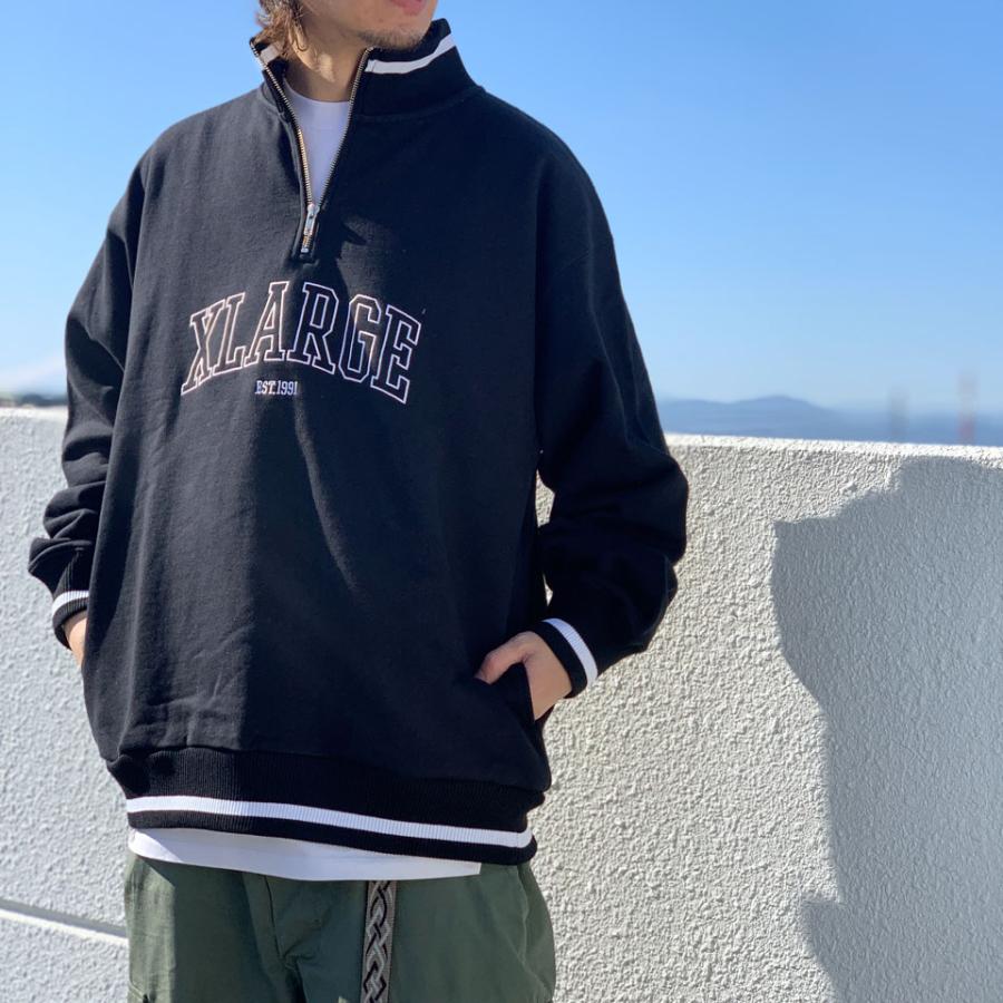 XLARGE（エクストラ ラージ） 全2色 ハーフジップスウェット