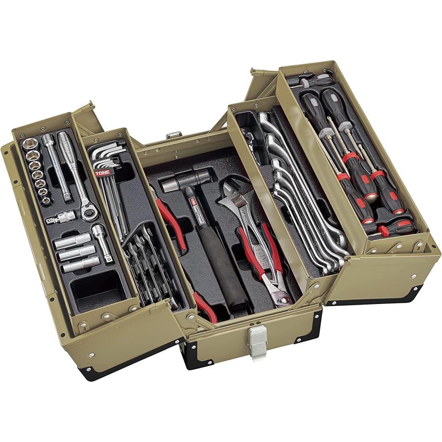 TONE メカニック用ツールセット 限定色カーキ色 TSA330923KK 56pcs 9.5