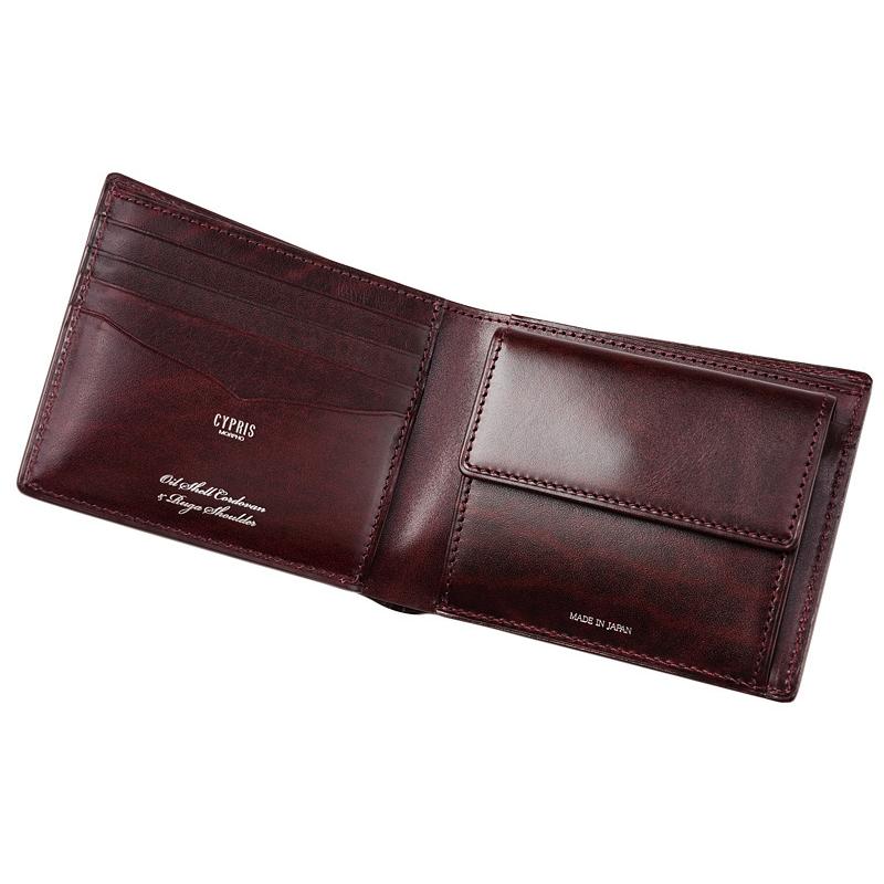 CYPRIS（キプリス） メンズ 財布 二つ折り 小銭入れあり コードバン