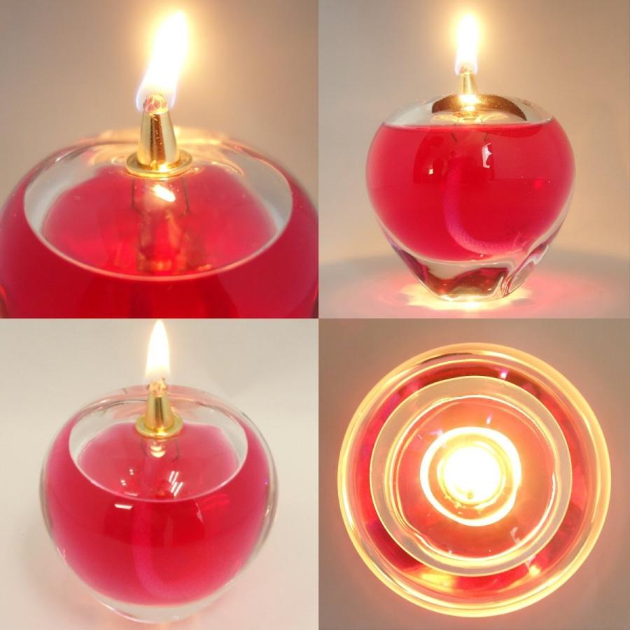 津軽びいどろ×オイルランプ りんご クリア 手作り 送料無料 日本製 F