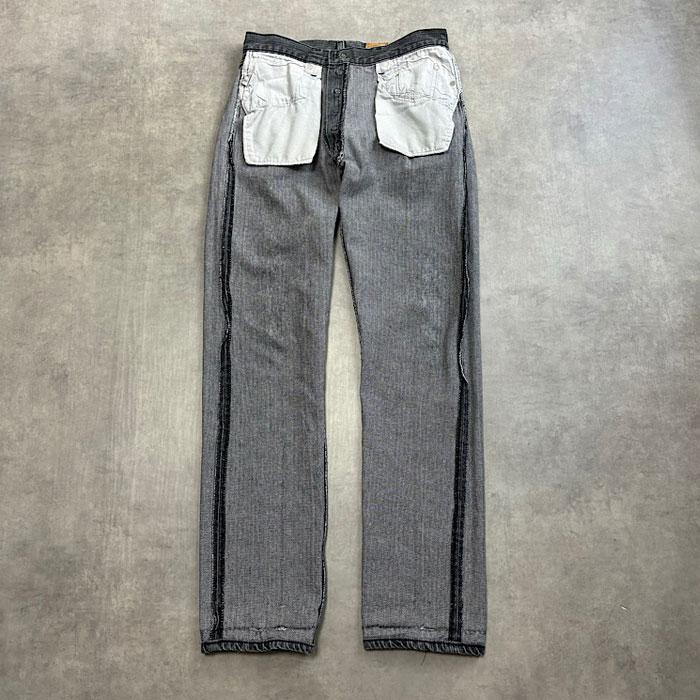 80's LEVI'S 501 STRIPED BLACK JEANS Made in USA/W33L34 リーバイス