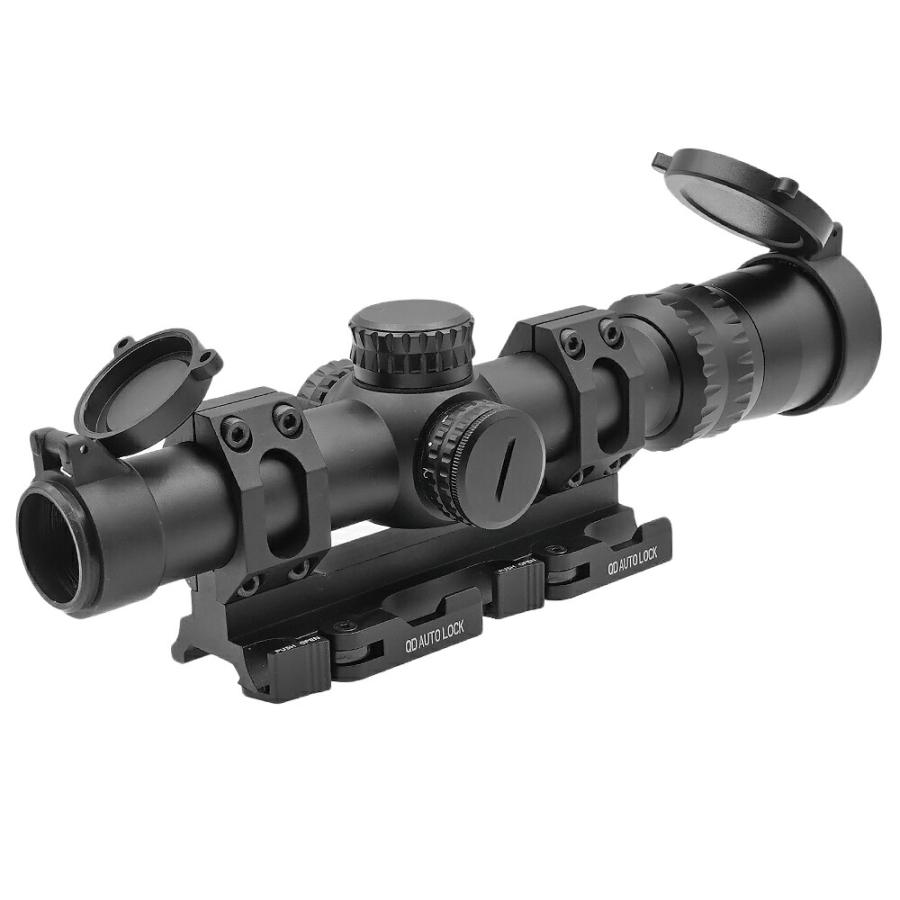 Evolution Gear 製 LPVO 1-4x24 タクティカル ショートスコープ 発光