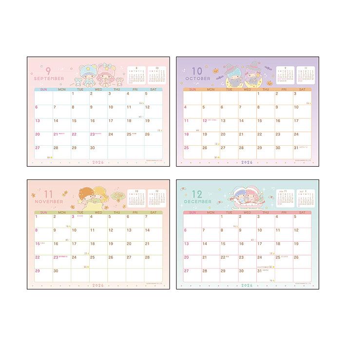 sanrio（サンリオ） リトルツインスターズ 2026年 卓上カレンダー