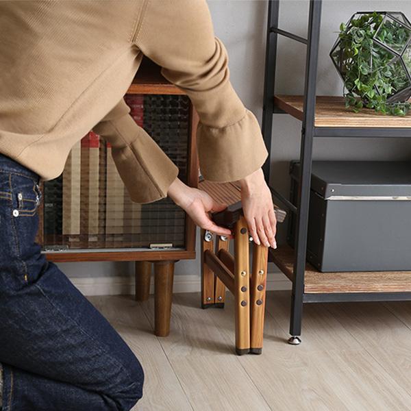 う*ぎ様 【アンティーク】木製折りたたみ式ステップスツール う*ぎ様