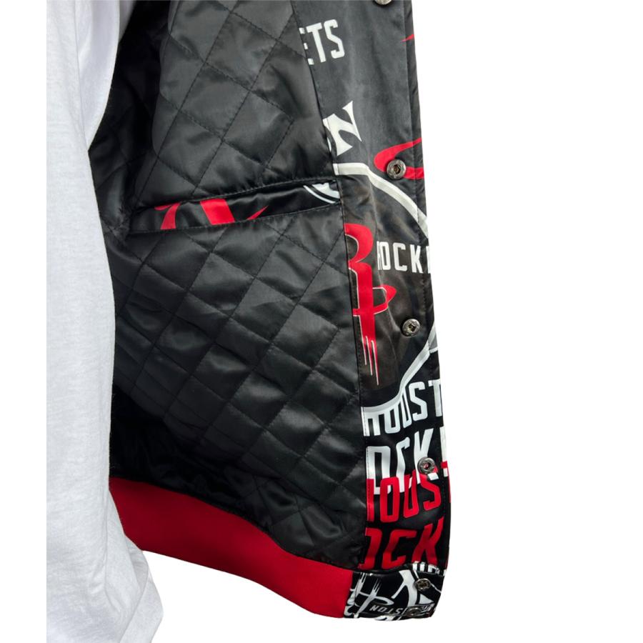 ヒューストンロケッツ サテン ジャケット スタジャン ROCKETS 黒