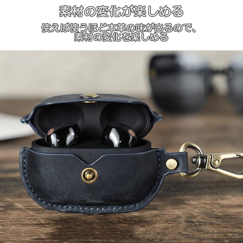 Sony WF-1000xm5 ケース カバー 本革 レザー WF 1000 xm5 xm4 ins