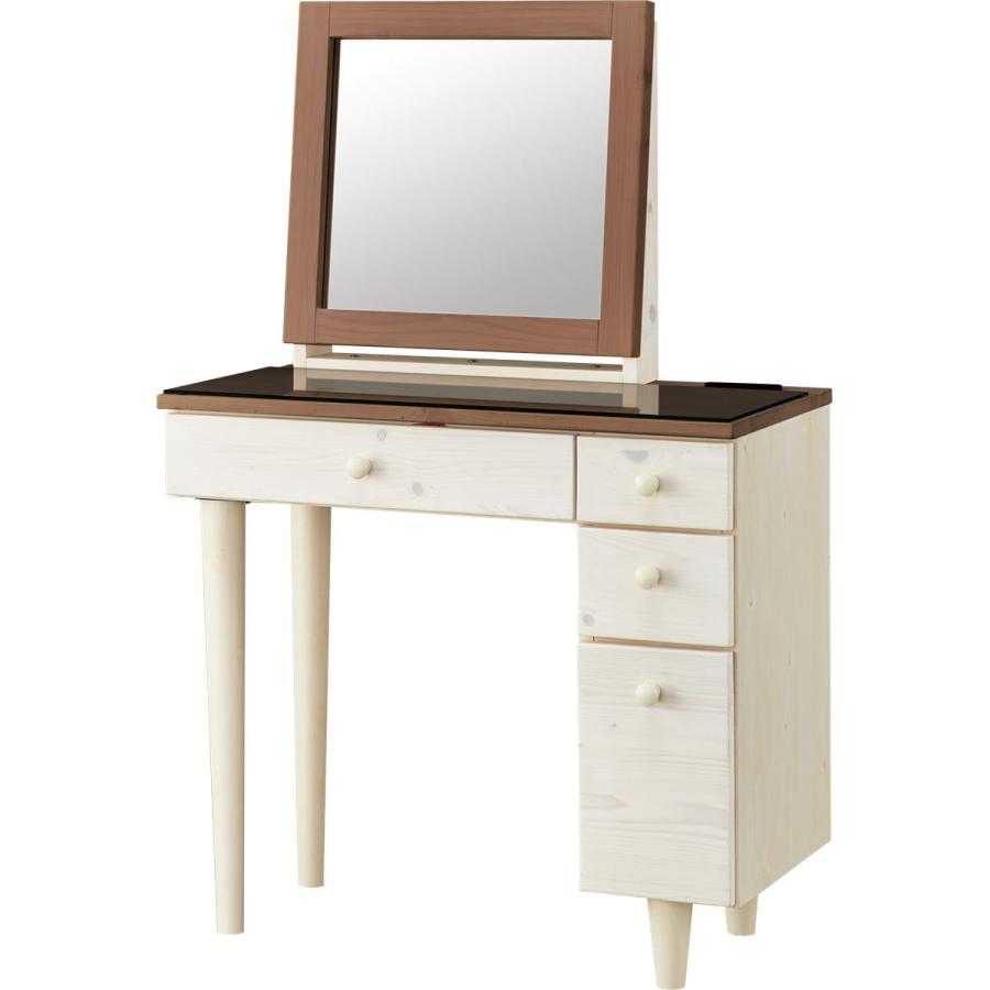 ニトリ（NITORI） 一面鏡ドレッサー(DR-008 WW/MBR) 鏡台 ミラー