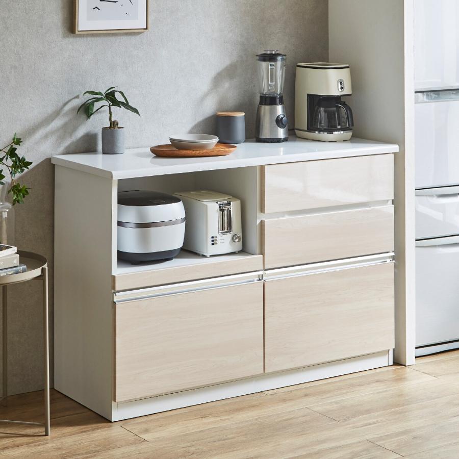 ニトリ】キッチンカウンター ホワイトキャビネット 2ドア 2引き出し