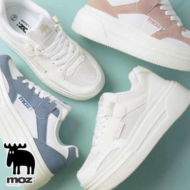 moz（モズ） 爆買 レディース 厚底 スニーカー 白軽量 ボリューム