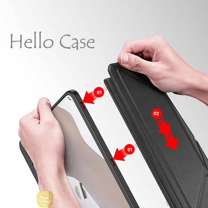 iPad Pro 12.9ケース Apple Pencil ホルダー 付き裏全透明カバー アイ