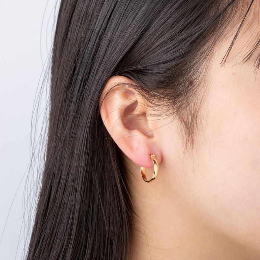 ポストのみ18金 フープピアス メンズ レディース 3mm×15mm K18 18K K18