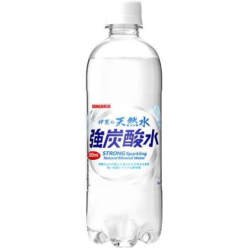 伊賀の天然水 サンガリア 強炭酸水 500ml ペットボトル 48本 (24本入×2