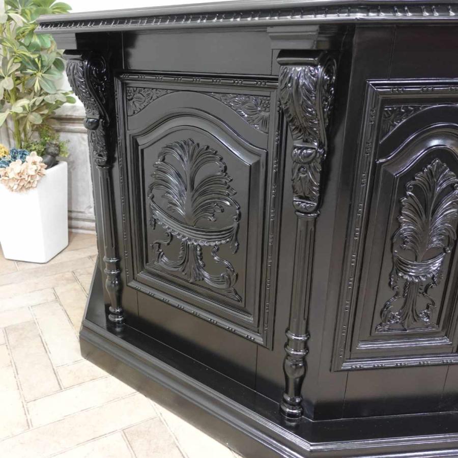 アンティーク カウンターテーブル コーナーカウンター レジ台