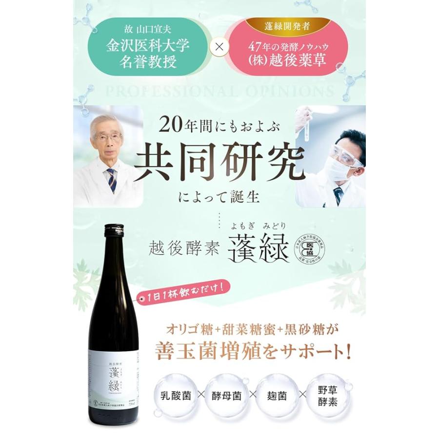 越後酵素 蓬緑 よもぎみどり 酵素ドリンク 720ml ファスティング