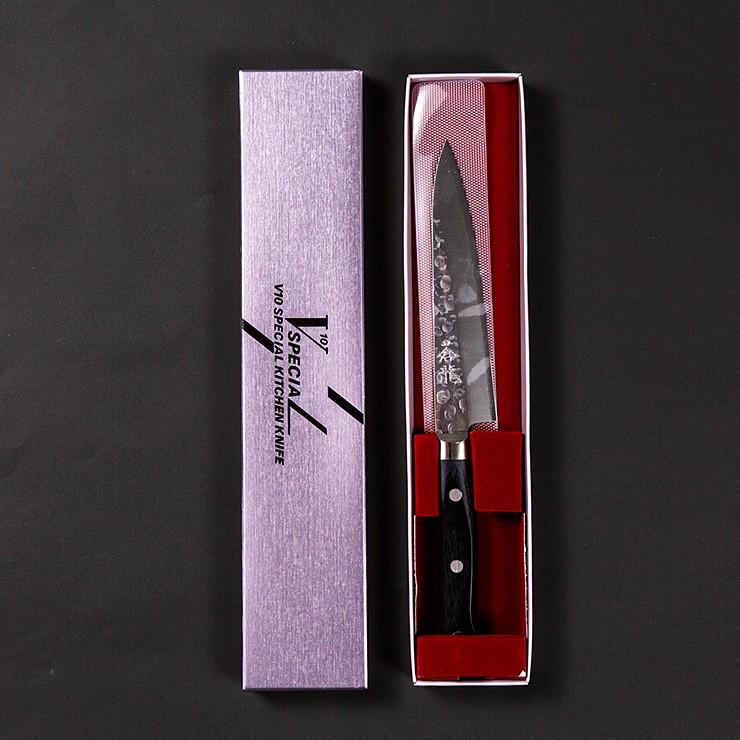 包丁 ステンレス ペティー 高村刃物 V10スペシャル 鎚目 130mm : 蒼龍