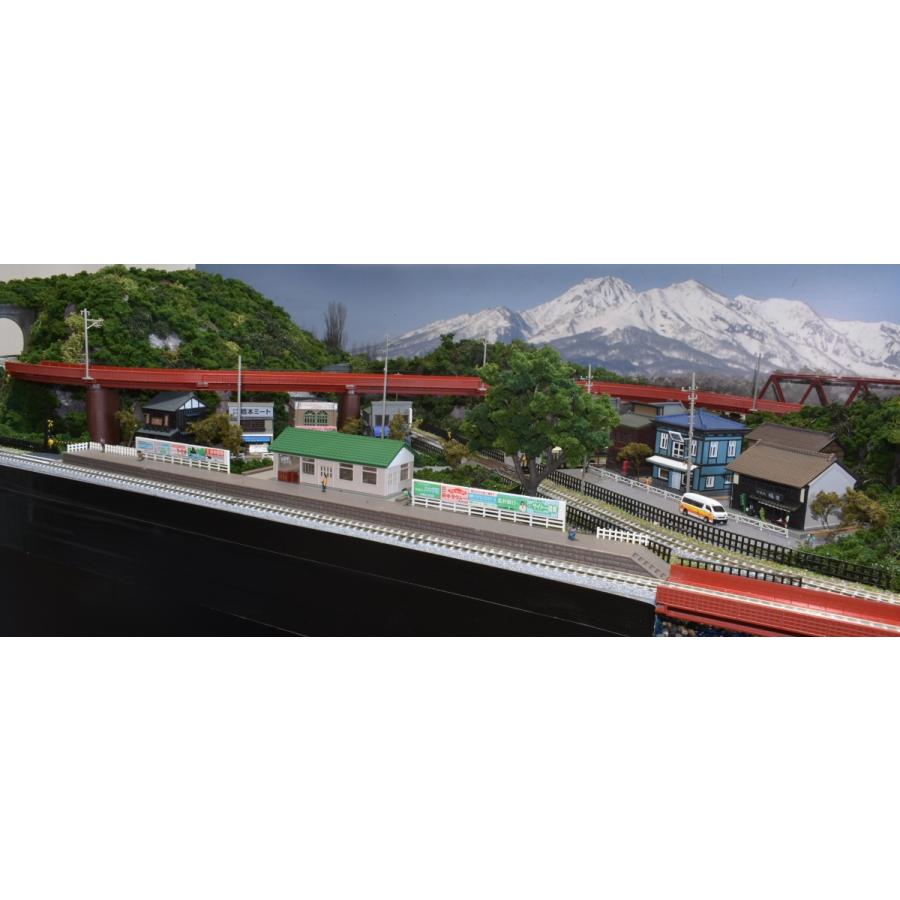 鉄道模型 ジオラマレイアウト Nゲージ用 単線150x65cm 川のある町8の