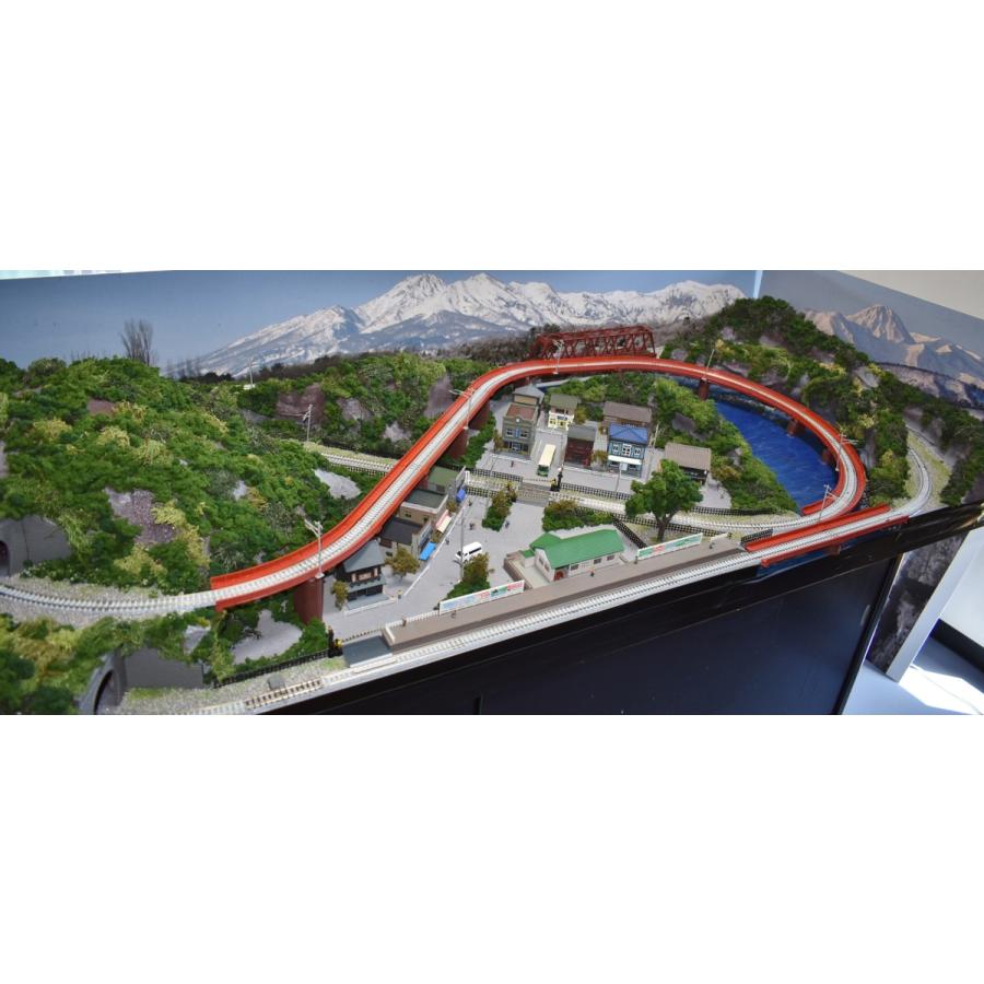 鉄道模型 ジオラマレイアウト Nゲージ用 単線150x65cm 川のある町8の