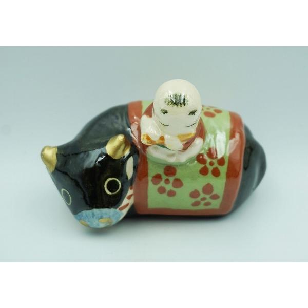 茶道具 香合 香合 楽 牛と童 伊東桂楽 桐箱 : 新古茶道具 さかい